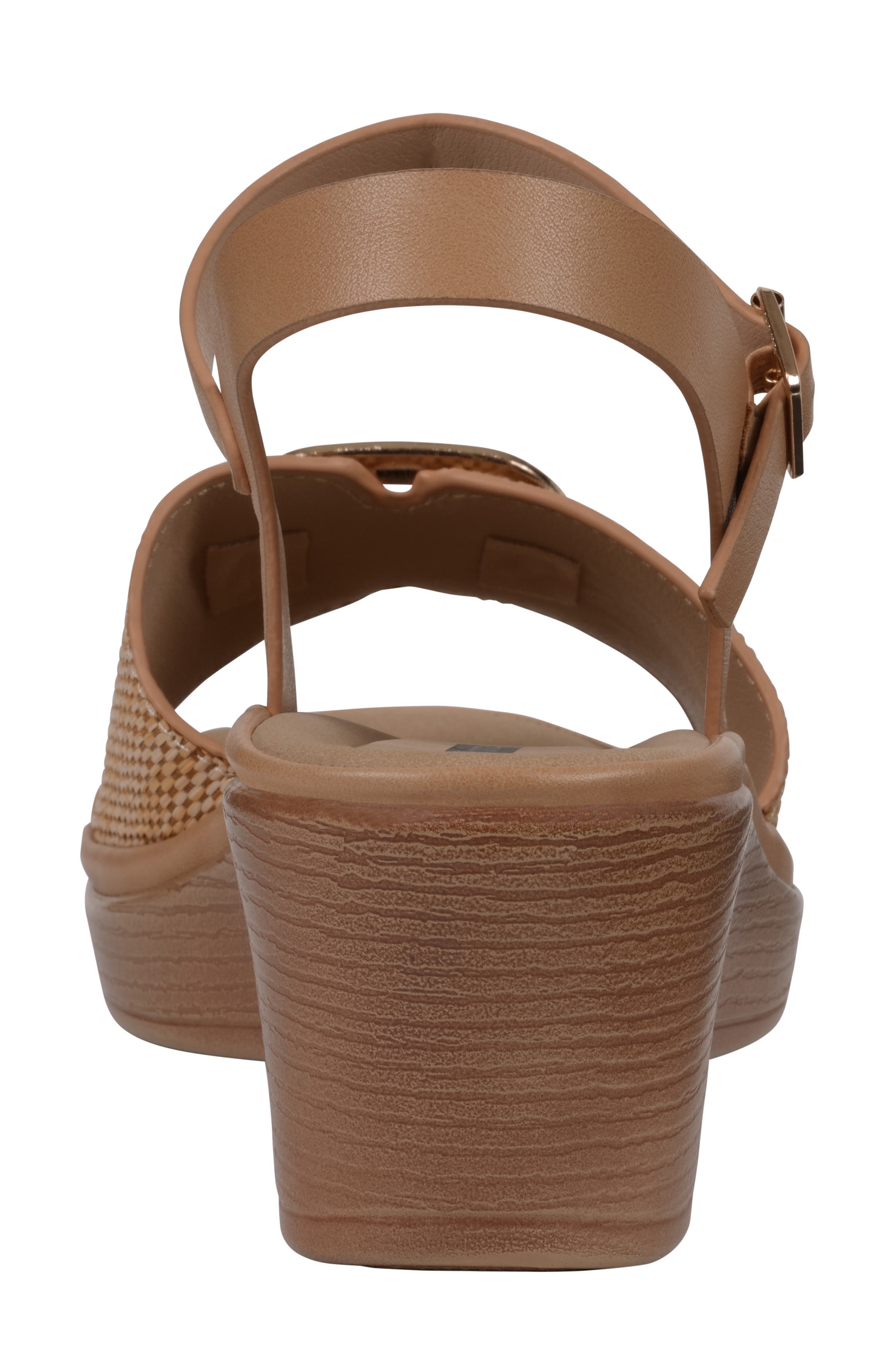 GC SHOES Fia Buckle Wedge Sandal, Alternate, color, Natural