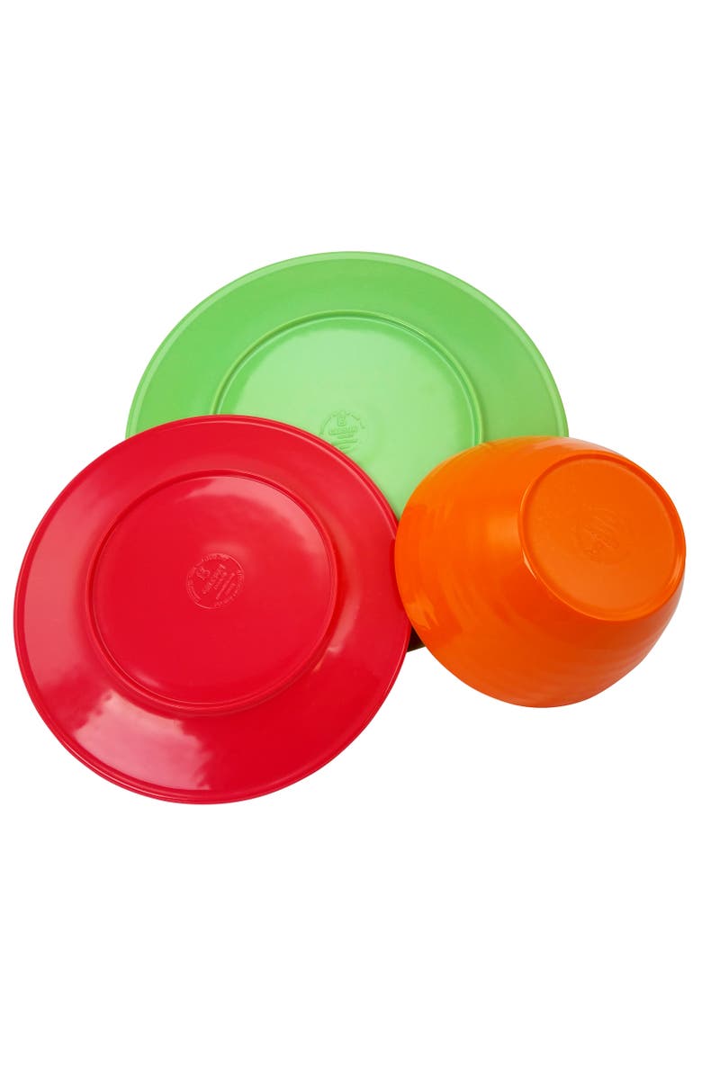 Gibson Home Brist 12 Piece Melamine Dinnerware Set, Alternate, color, Blue