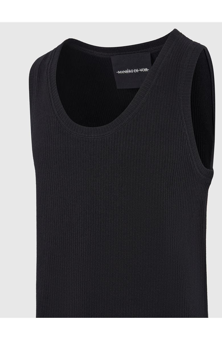 Manière De Voir Justin Ribbed Cotton Vest, Alternate, color, Black