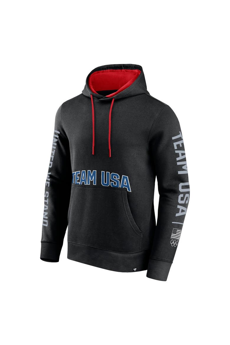Men's Fanatics Branded Black Team USA Gold Fleece Pullover Hoodie, Alternate, color, Black