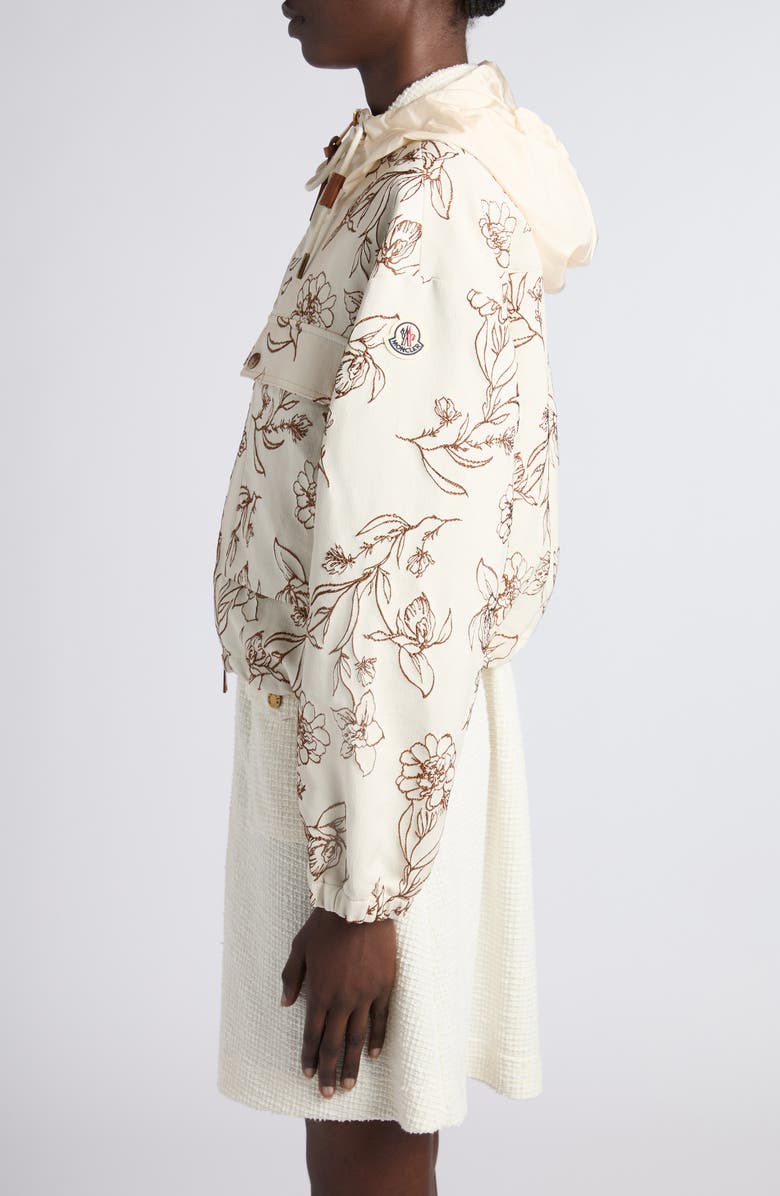 Moncler Nepeta Hooded Floral Brocade Jacket, Alternate, color, Print