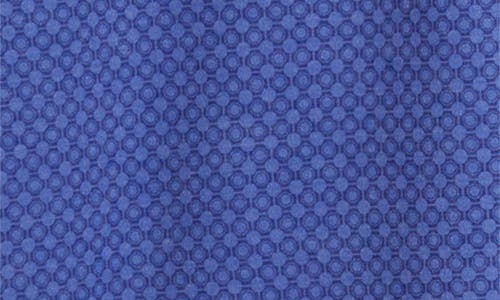 Johnston & Murphy Xcflex Geo Print Short Sleeve Button-up Shirt In Blue Heather
