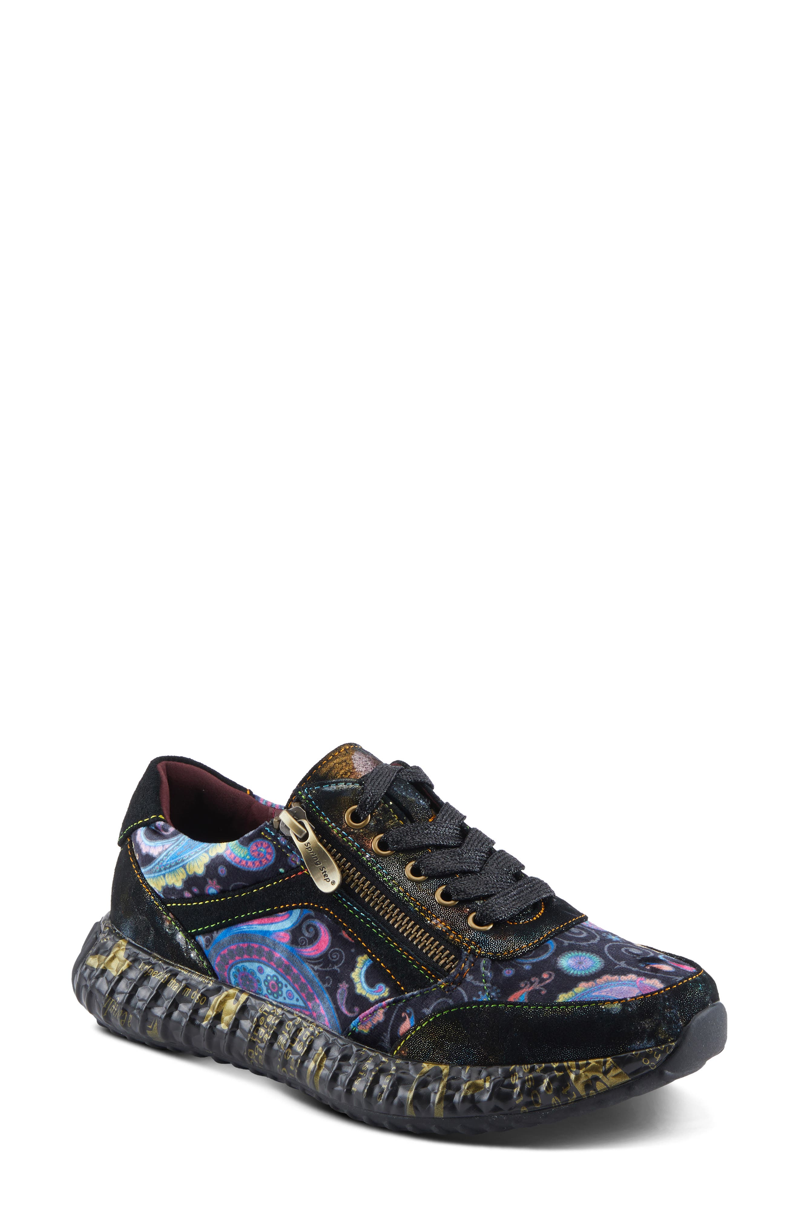 L'Artiste by Spring Step Javana Platform Sneaker, Main, color, Black Multi