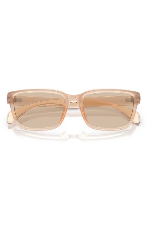 Moncler 55mm Polarized Rectangle Sunglasses In Pink