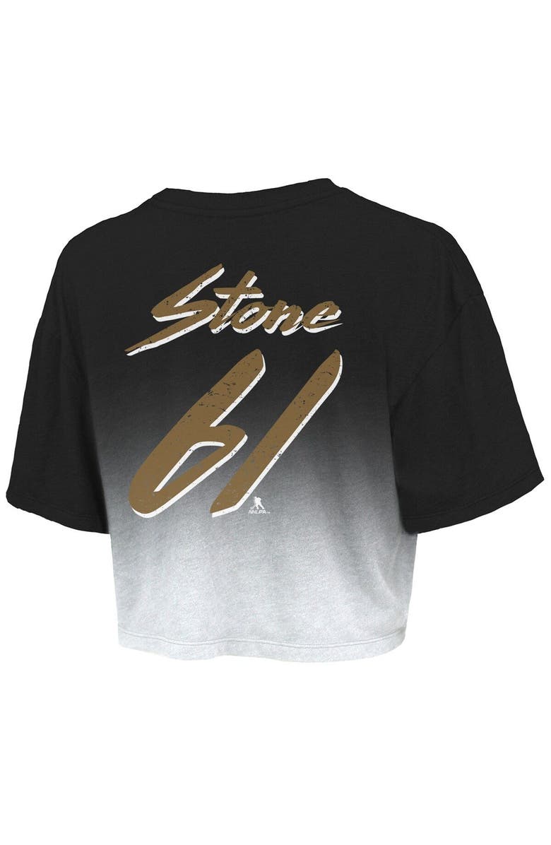 Majestic Threads Women's Majestic Threads Mark Stone Black Vegas Golden Knights 2023 Stanley Cup Champions Name & Number Dip-Dye Cropped T-Shirt, Alternate, color, 