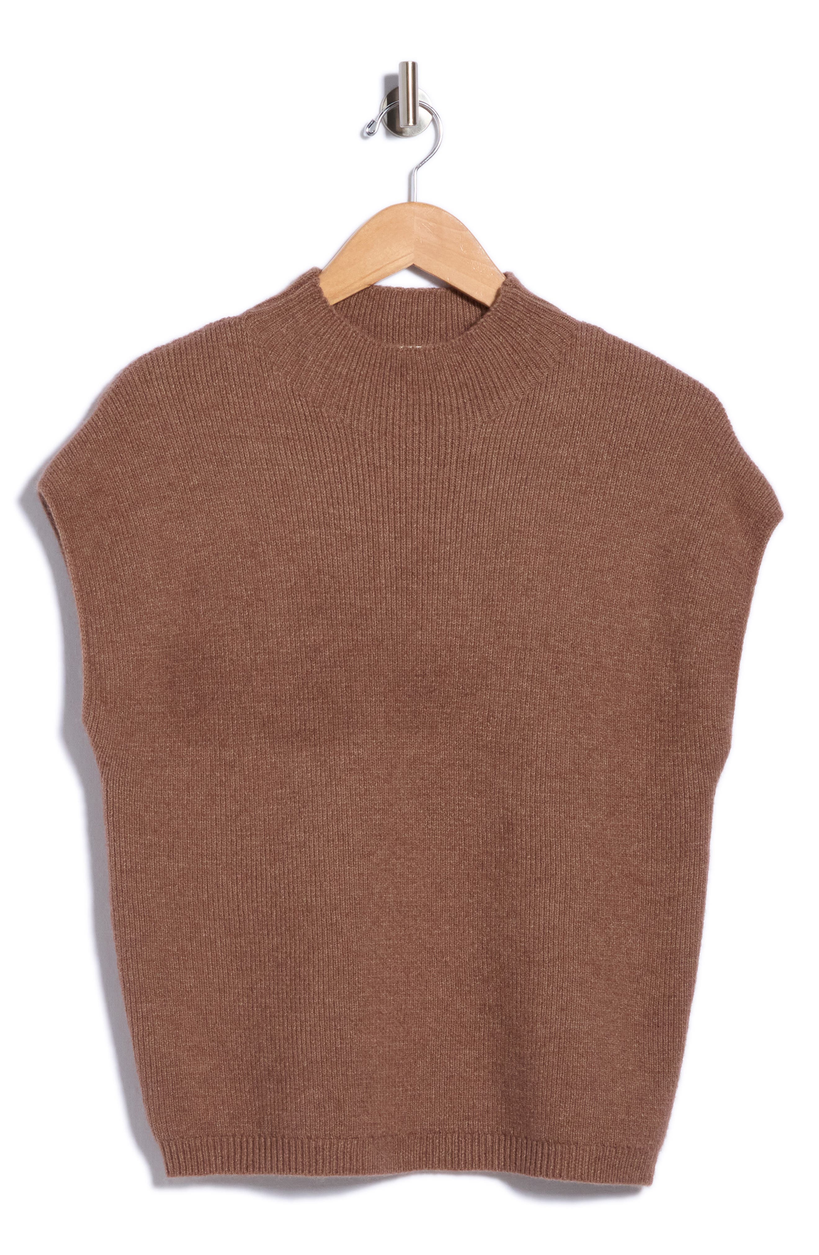 Cyrus Cap Sleeve Mock Neck Sweater In Blue