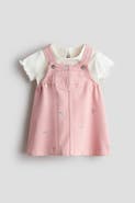 H&M 2-piece Dungaree Dress And Top Set