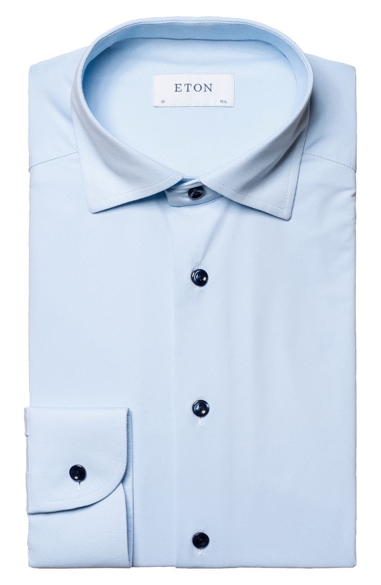 Eton Contemporary Fit Stripe Cotton Dress Shirt, Alternate, color, 