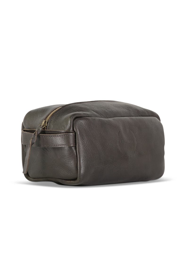 Leather Toiletry Wash Bag, Alternate, color, Mahogany Brown