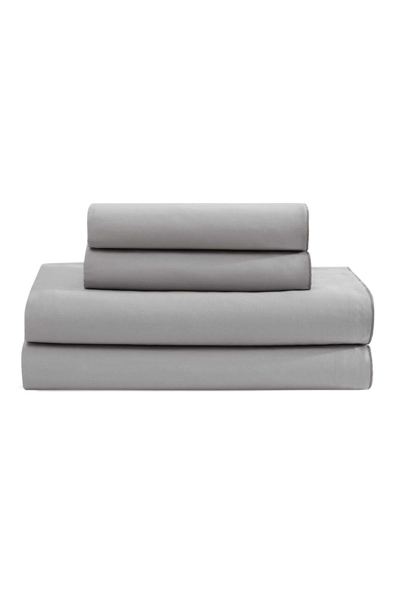 Pearl Edge 300 Thread Count Sateen Sheet Set, Main, color, GREY
