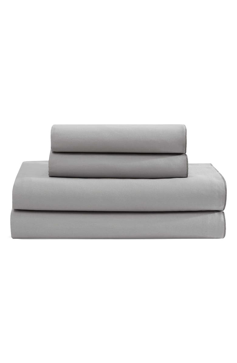Calvin Klein Pearl Edge 300 Thread Count Sateen Sheet Set, Main, color, Grey