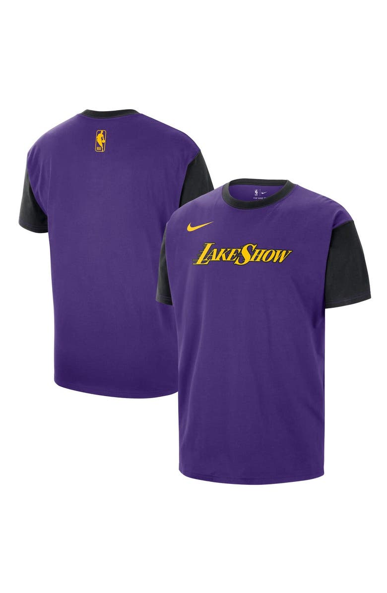 Nike Men's Nike Purple Los Angeles Lakers 2024/25 City Edition Courtside Color Block T-Shirt, Main, color, 
