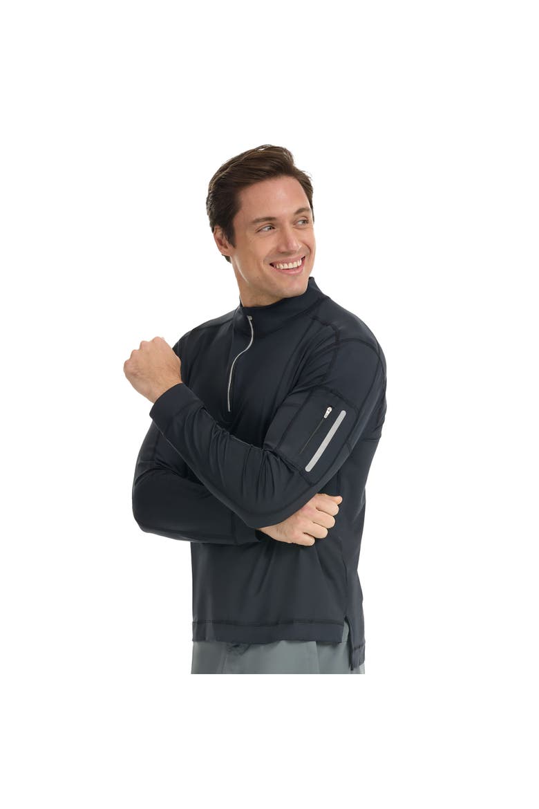 Men's Mock Zip Top, Alternate, color, Black