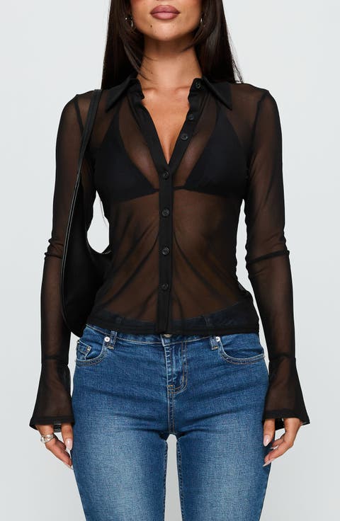 Two of Us Sheer Long Sleeve Shirt
