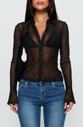 Princess Polly Two of Us Sheer Long Sleeve Shirt