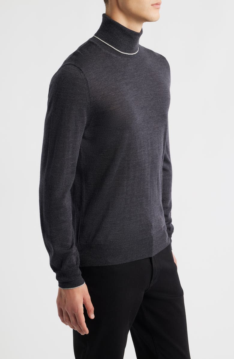 Canali Turtleneck Wool Sweater, Alternate, color, Charcoal