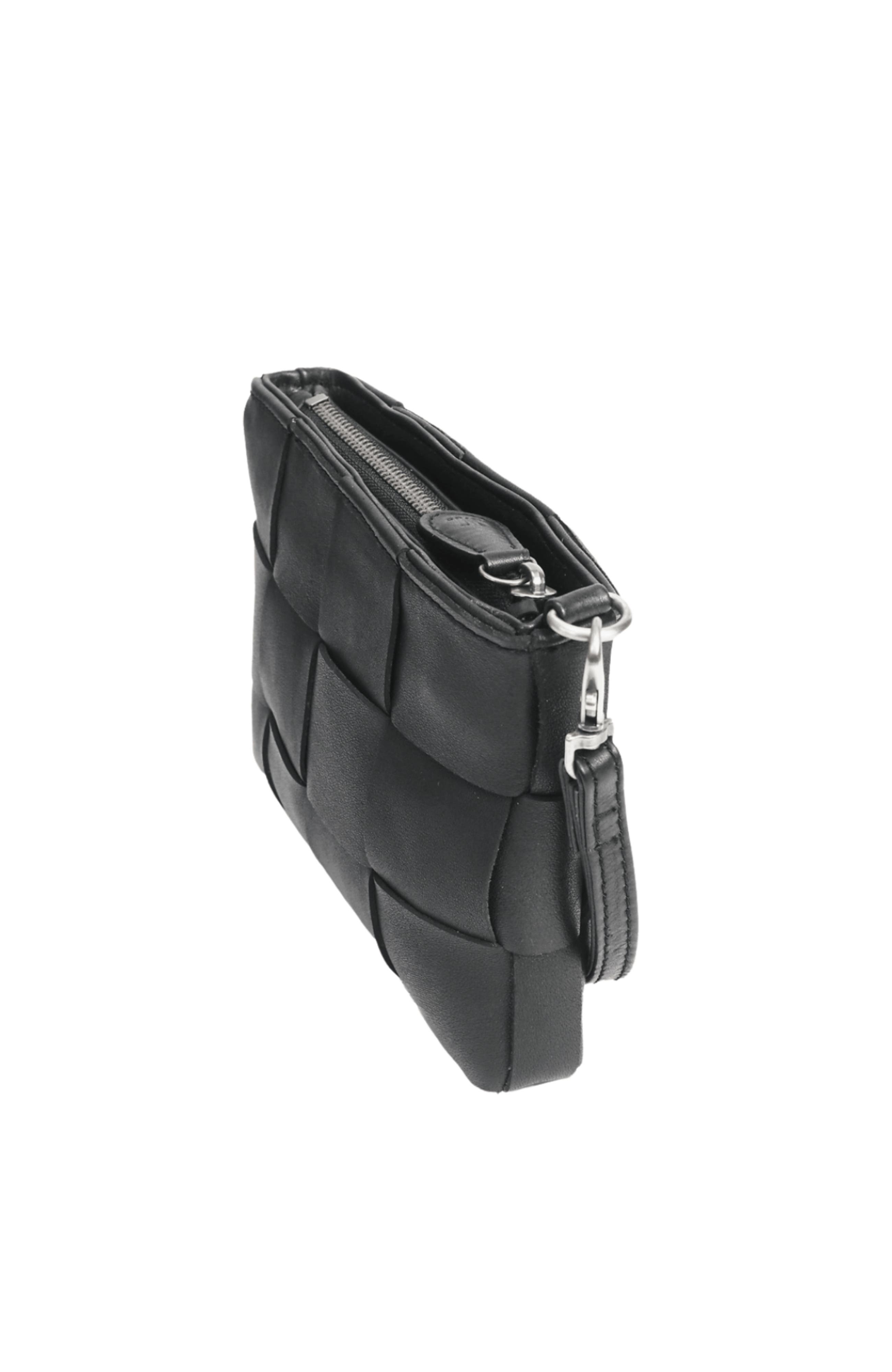 Mandrn Leather Clutch, Alternate, color, Black