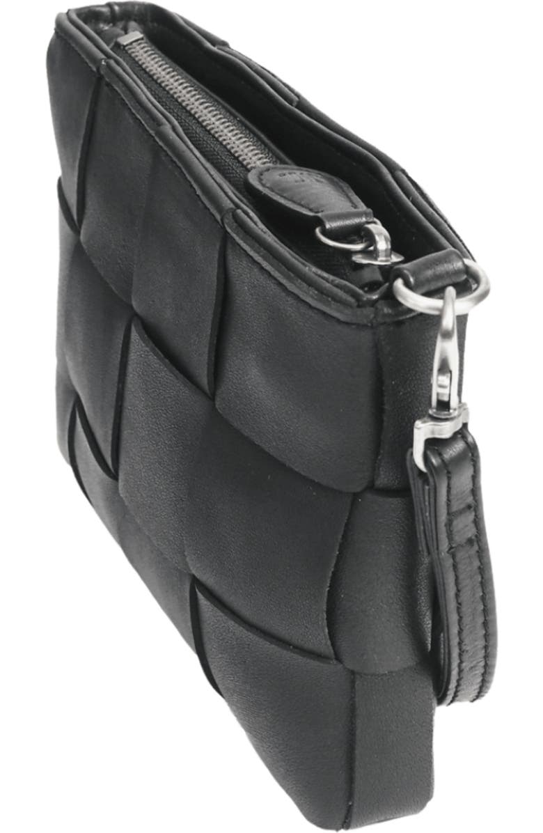 Mandrn Leather Clutch, Alternate, color, Black