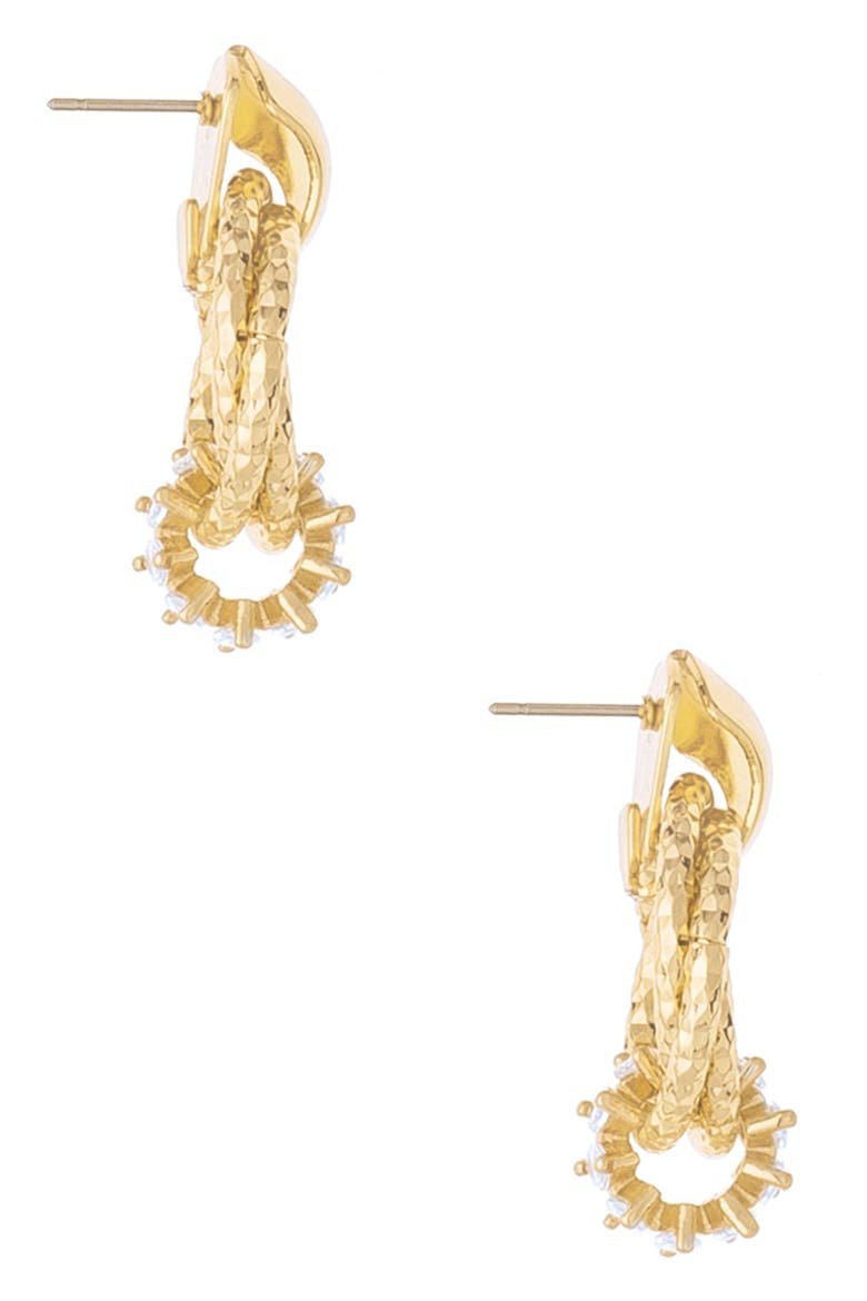 Mini Barrel Drop Earrings, Alternate, color, GOLD