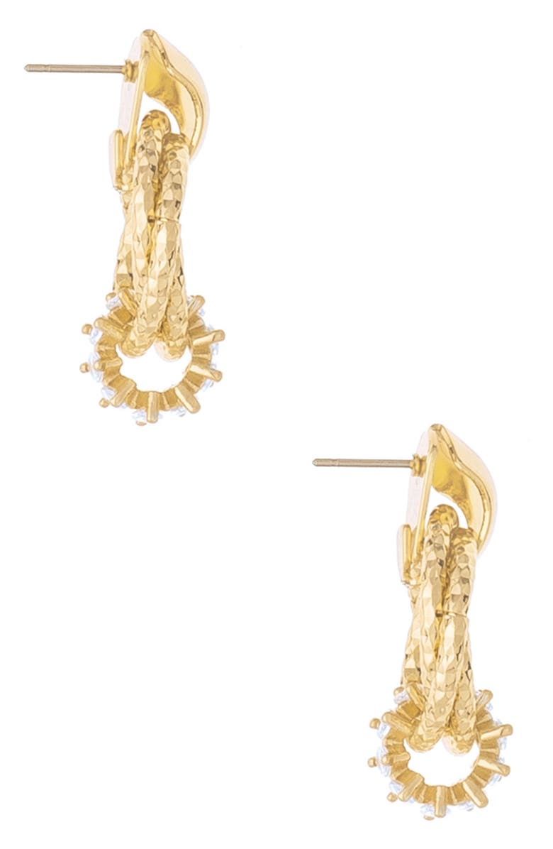 Ettika Mini Barrel Drop Earrings, Alternate, color, Gold