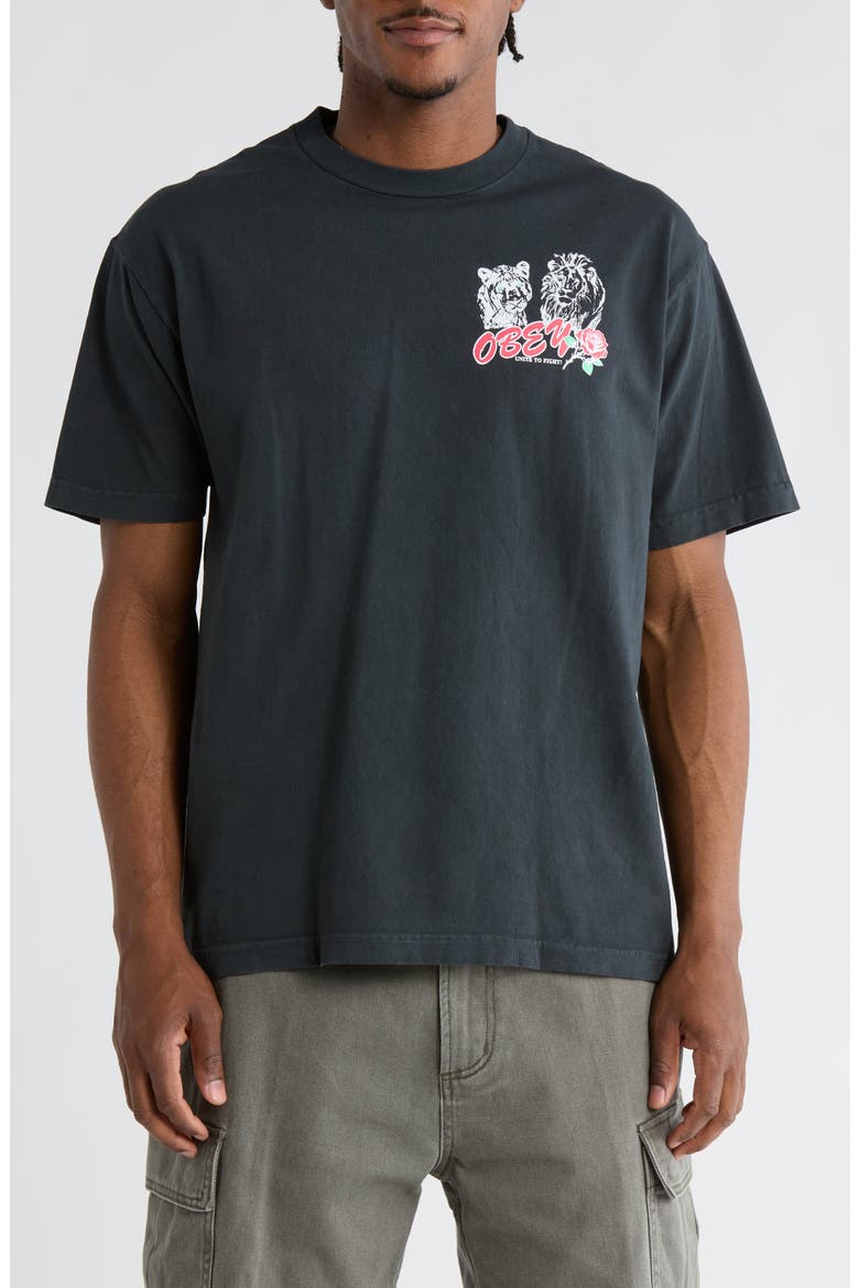 Unite & Fight Graphic T-Shirt, Main, color, PIGMENT TRUE VINTAGE BLACK