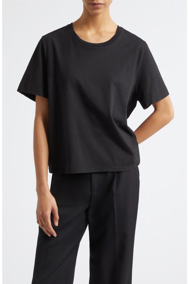 Kari Cotton T-Shirt, Main, color, BLACK