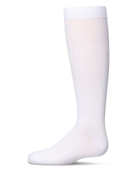 Girls' Pointelle Cotton Blend Knee High Sock