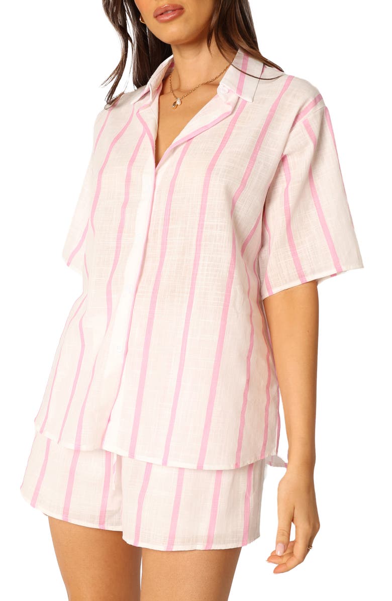Petal & Pup Costa Button-Up Shirt & Shorts Set, Alternate, color, White