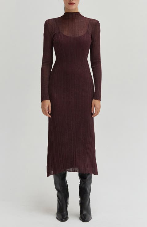 Sheer Lurex Maxi Dress