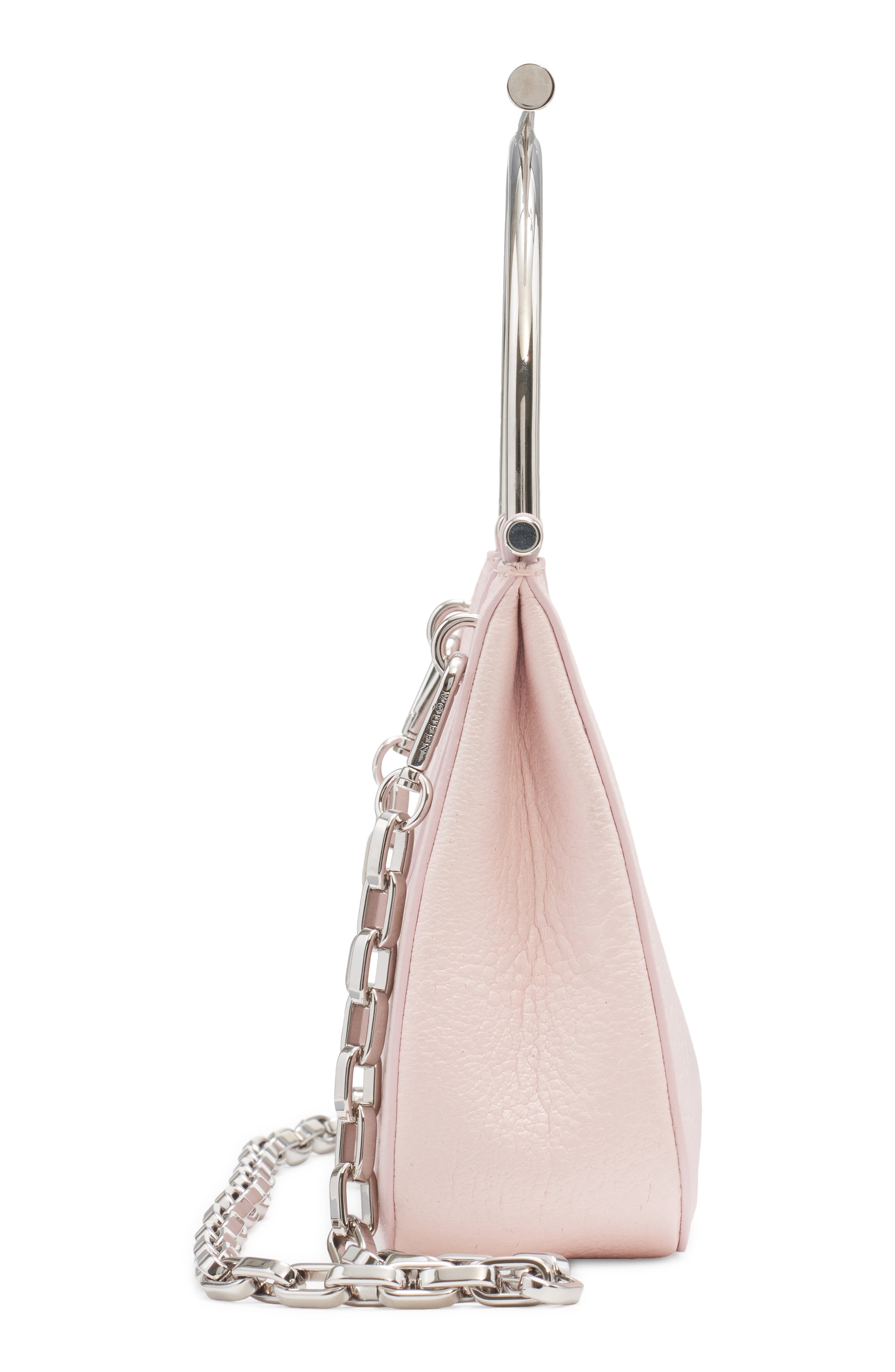 McQueen Mini T-Bar Crossbar Leather Handbag, Alternate, color, 9813 Venus Pink/ Silver