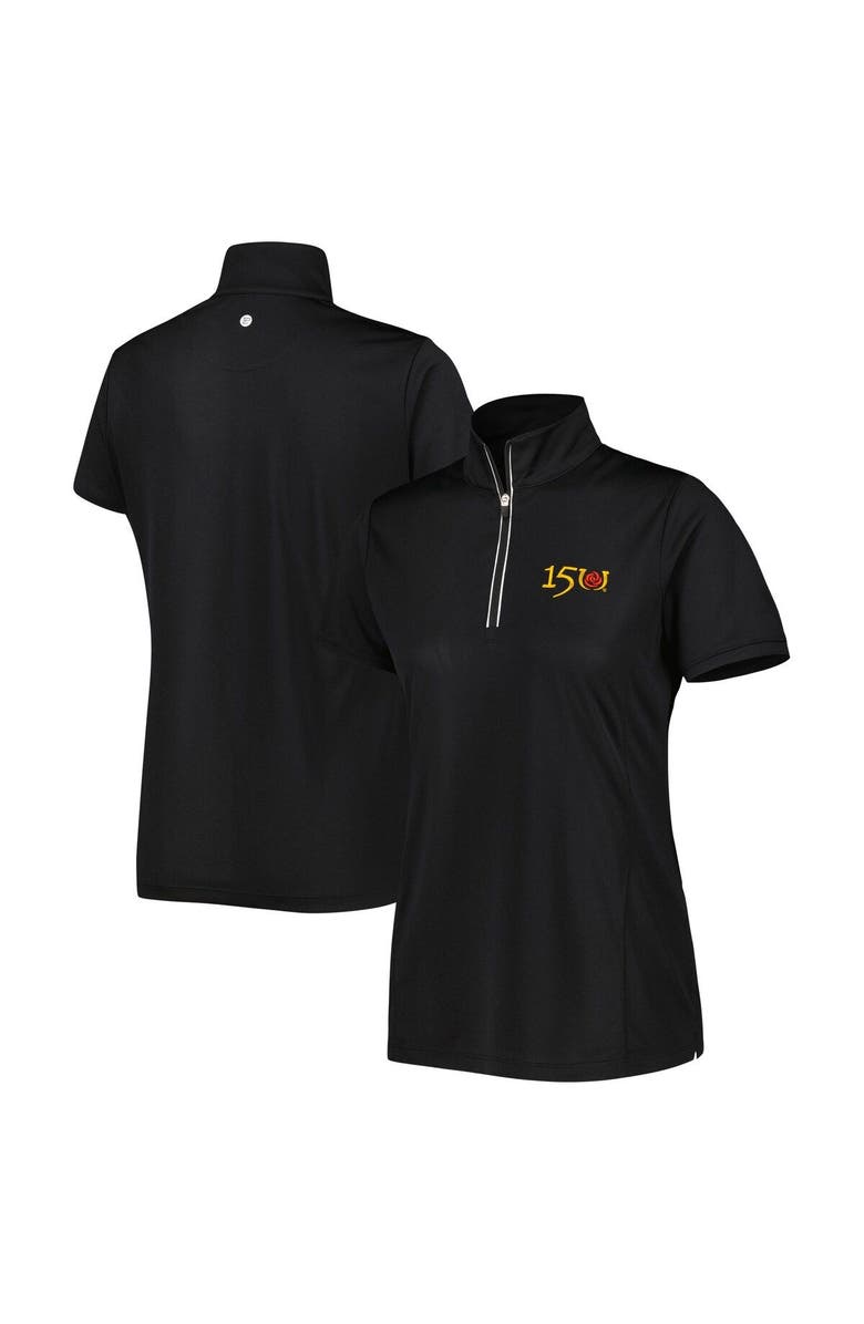 EP NEW YORK Women's EP New York Black Kentucky Derby 150 Quarter-Zip Mock Neck Polo, Main, color, 