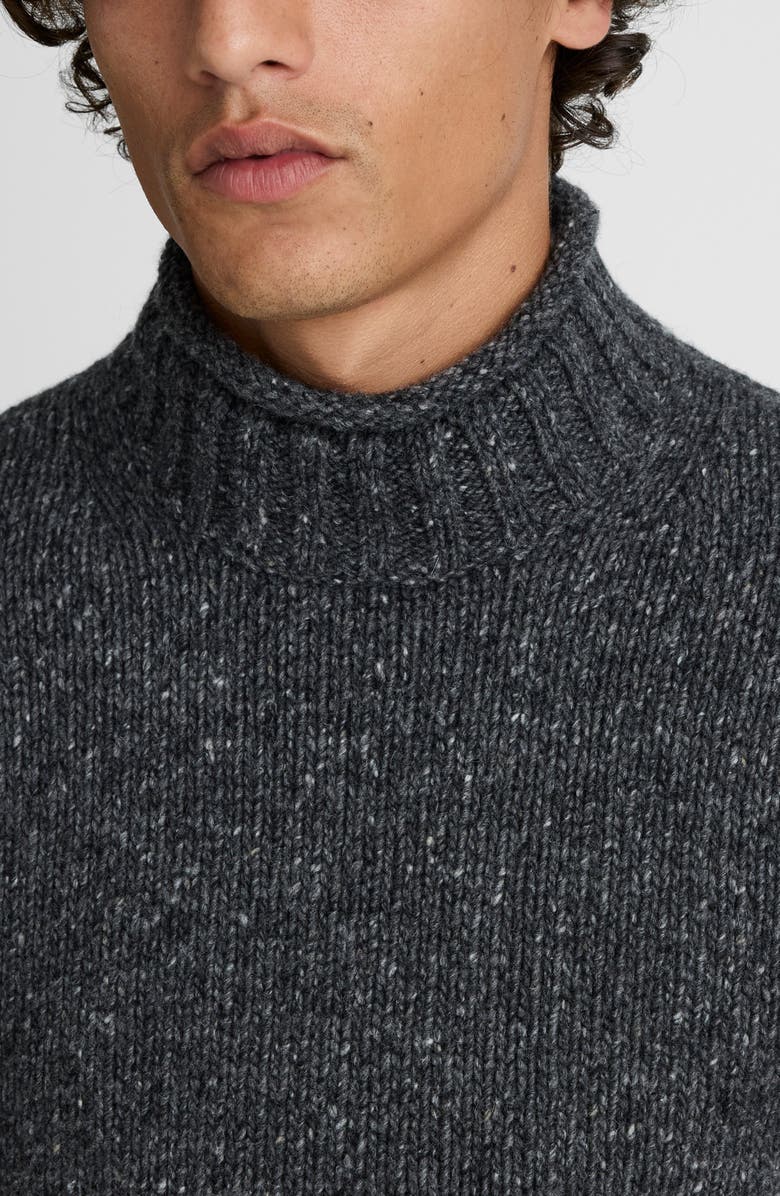 Madewell Roll Neck Donegal Wool Blend Sweater, Alternate, color, Ash