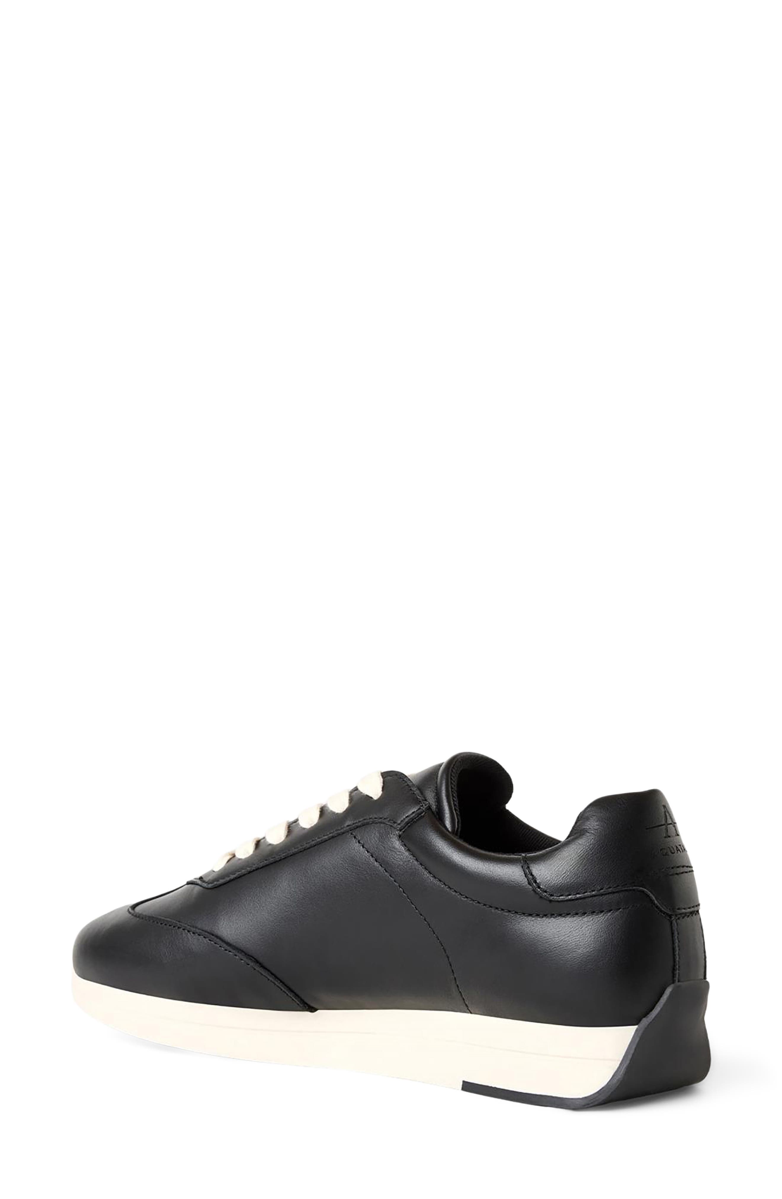 Aquatalia Rea Sneaker, Alternate, color, Black Leather
