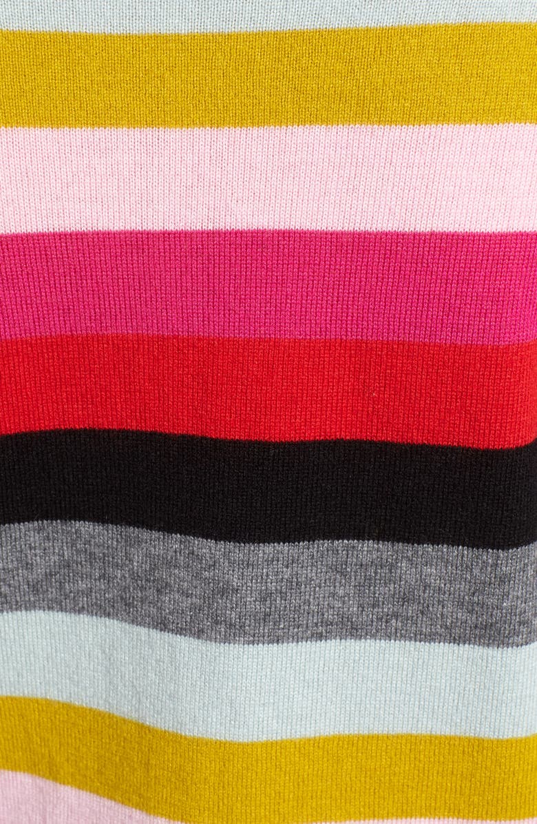 Pam & Gela Multistripe Raw Edge Wool & Cashmere Blend Sweater, Alternate, color, 