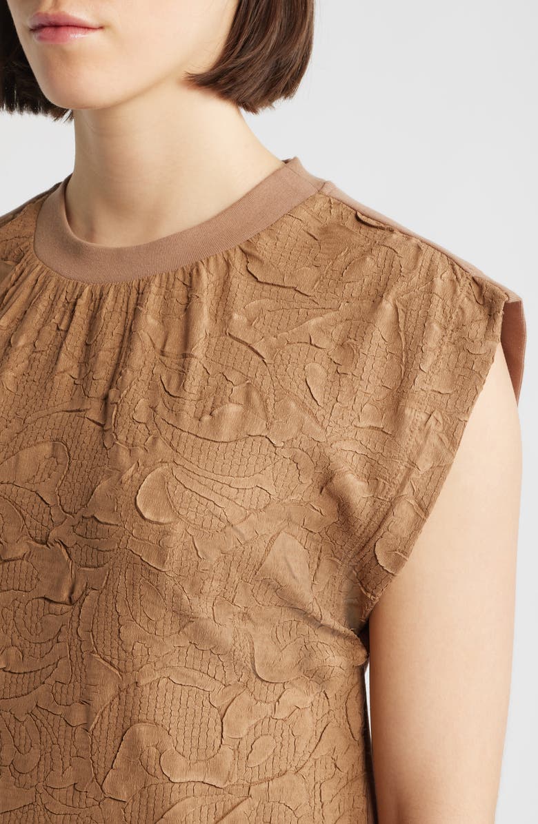 Wit & Wisdom Mixed Media Crinkle Jacquard Top, Alternate, color, 