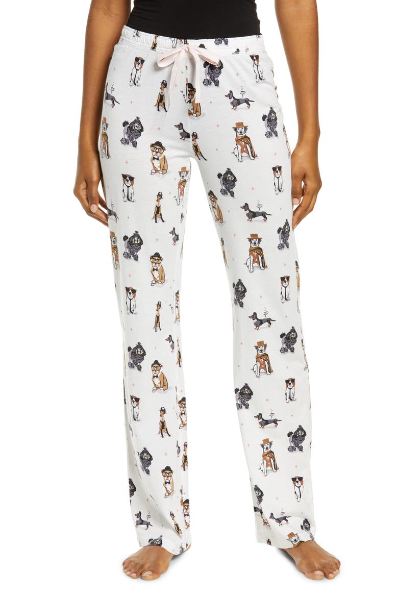 Print Pajama Pants, Main, color, IVORY