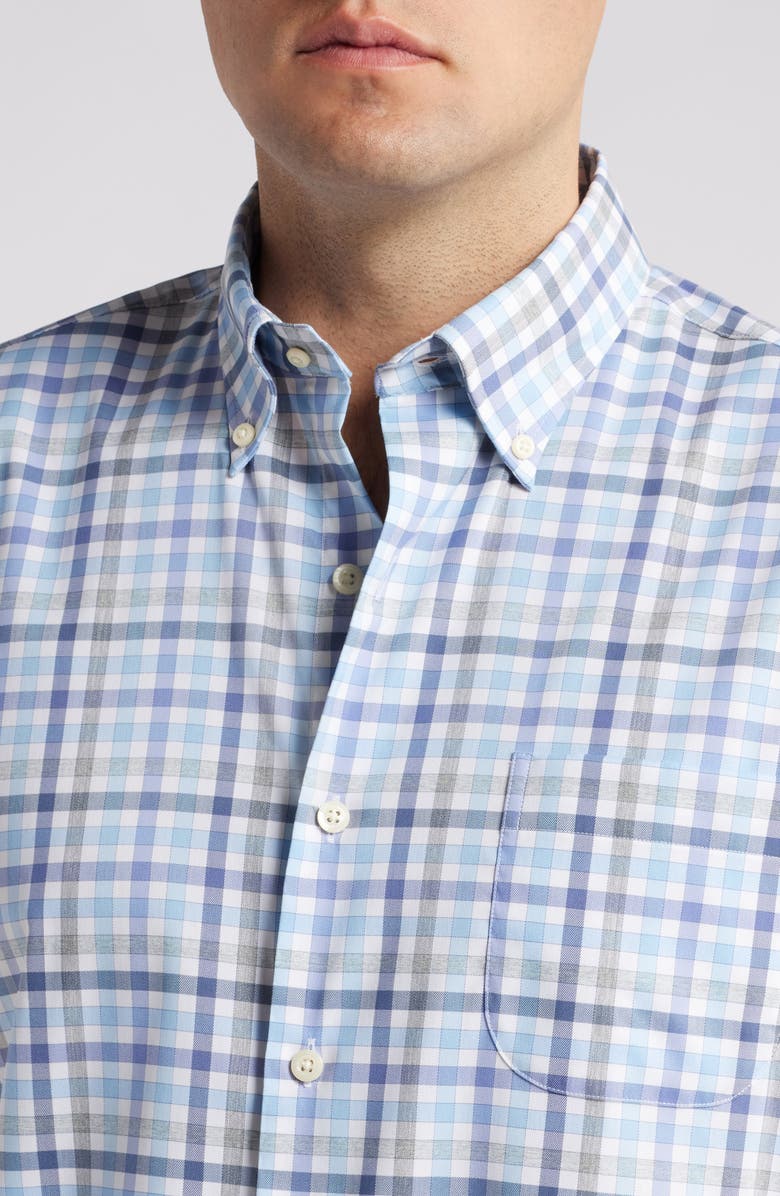Peter Millar Chambly Crown Lite Check Performance Button-Down Shirt, Alternate, color, White