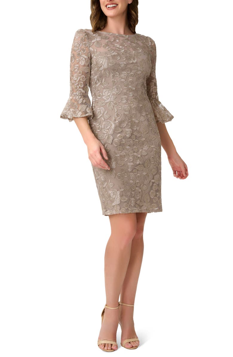 Adrianna Papell Rosie Embroidered Cocktail Dress, Main, color, 