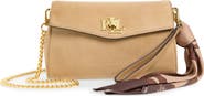 Lauren Ralph Lauren Small Suede Turnlock Crossbody Bag with Scarf
