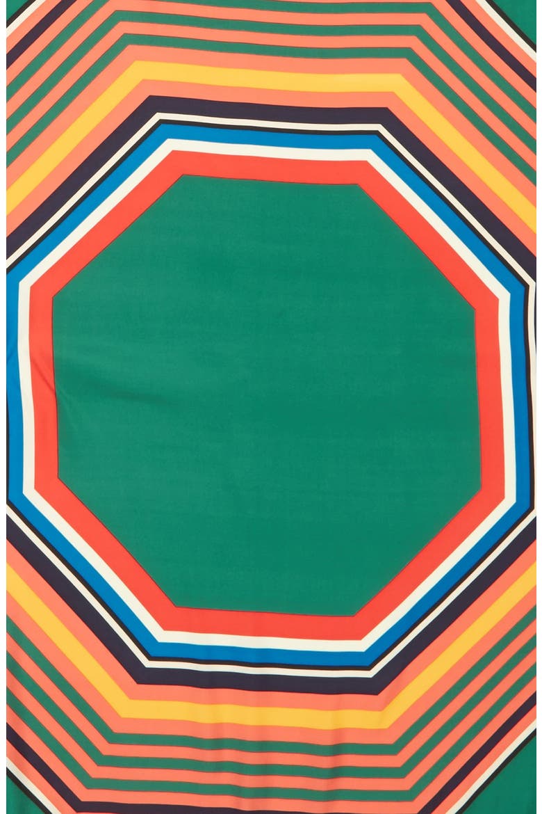 'Fret' Fringed Silk Twill Square Scarf, Alternate, color, GREEN