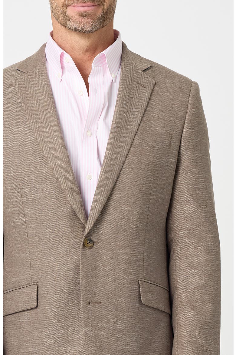Herringbone Slim Fit Sport Coat, Alternate, color, COFFEE
