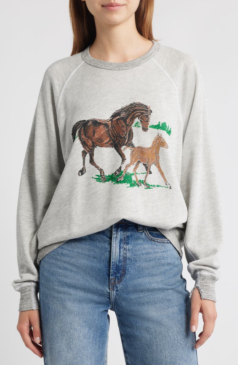 THE GREAT. The College Horses Sweatshirt, Main, color,