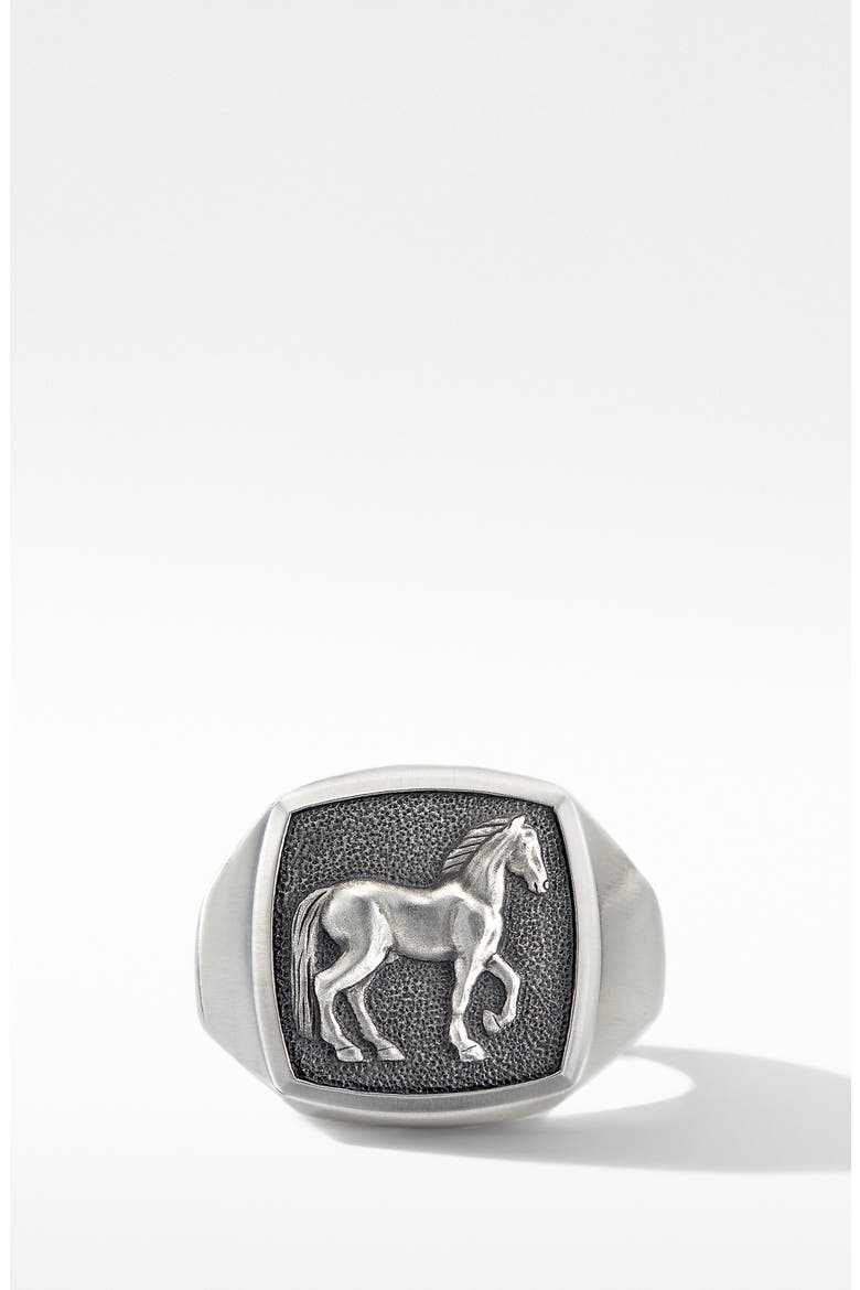 Petrvs® Horse Signet Ring, Alternate, color, SILVER