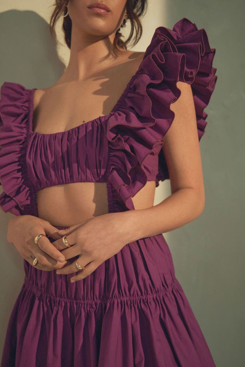 Dahlia Ruched Mini Dress, Alternate, color, Grape