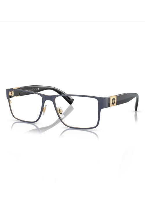Versace 57mm Rectangular Optical Glasses In Blue