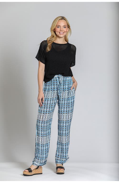 Apny Open Stitch Short Sleeve Sweater In Black