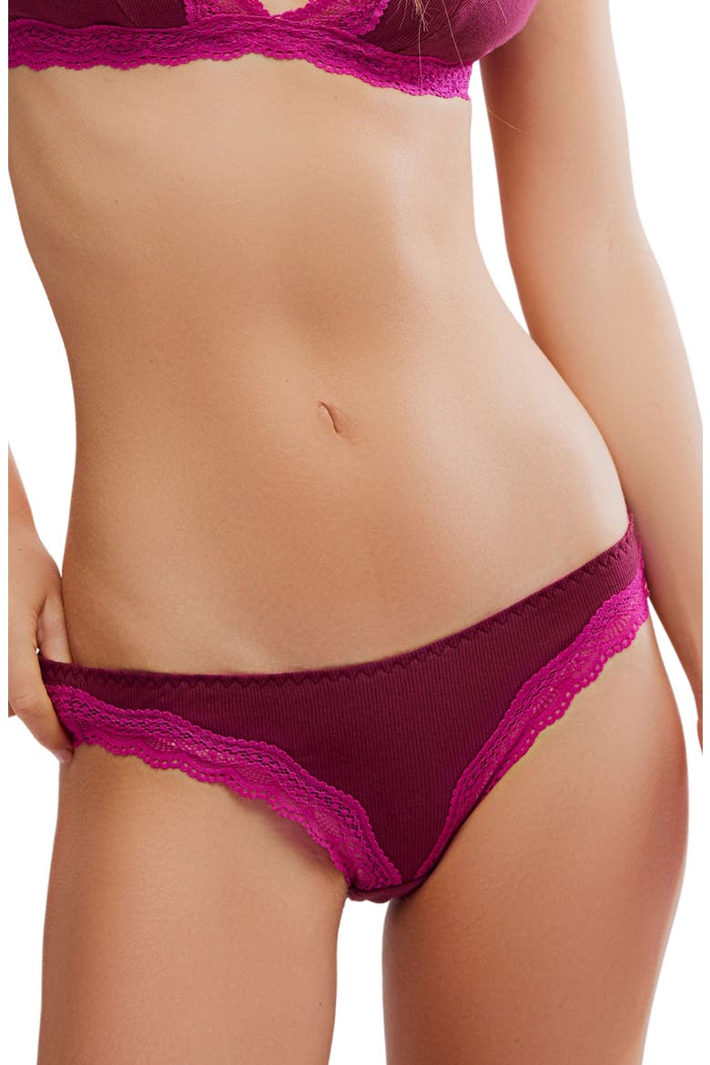 Intimately FP Oh My Darling Bikini Briefs, Main, color, RASPBERRY