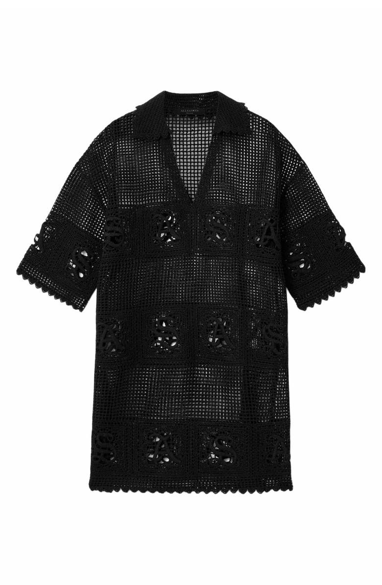 AllSaints Kyra Mesh Cover-Up Dress, Alternate, color, Black