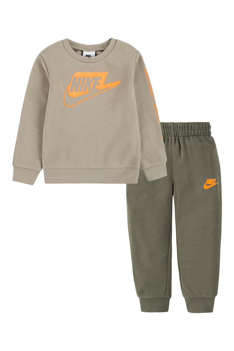 Kids' Logo Sweatshirt & Joggers Set, Alternate, color, MEDIUM OLIVE