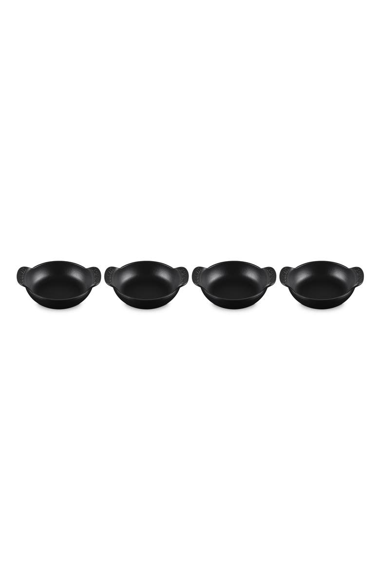 Gourmand Set of 4 1/3-Quart Enamel Cast Iron Braiser, Alternate, color, MATTE BLACK